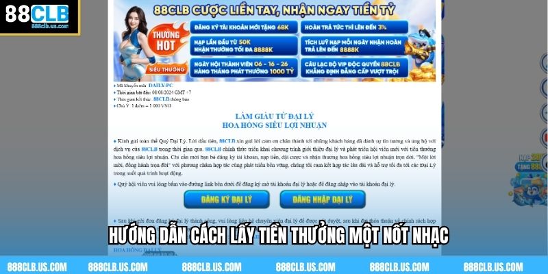 Hướng dẫn cách lấy tiền thưởng một nốt nhạc